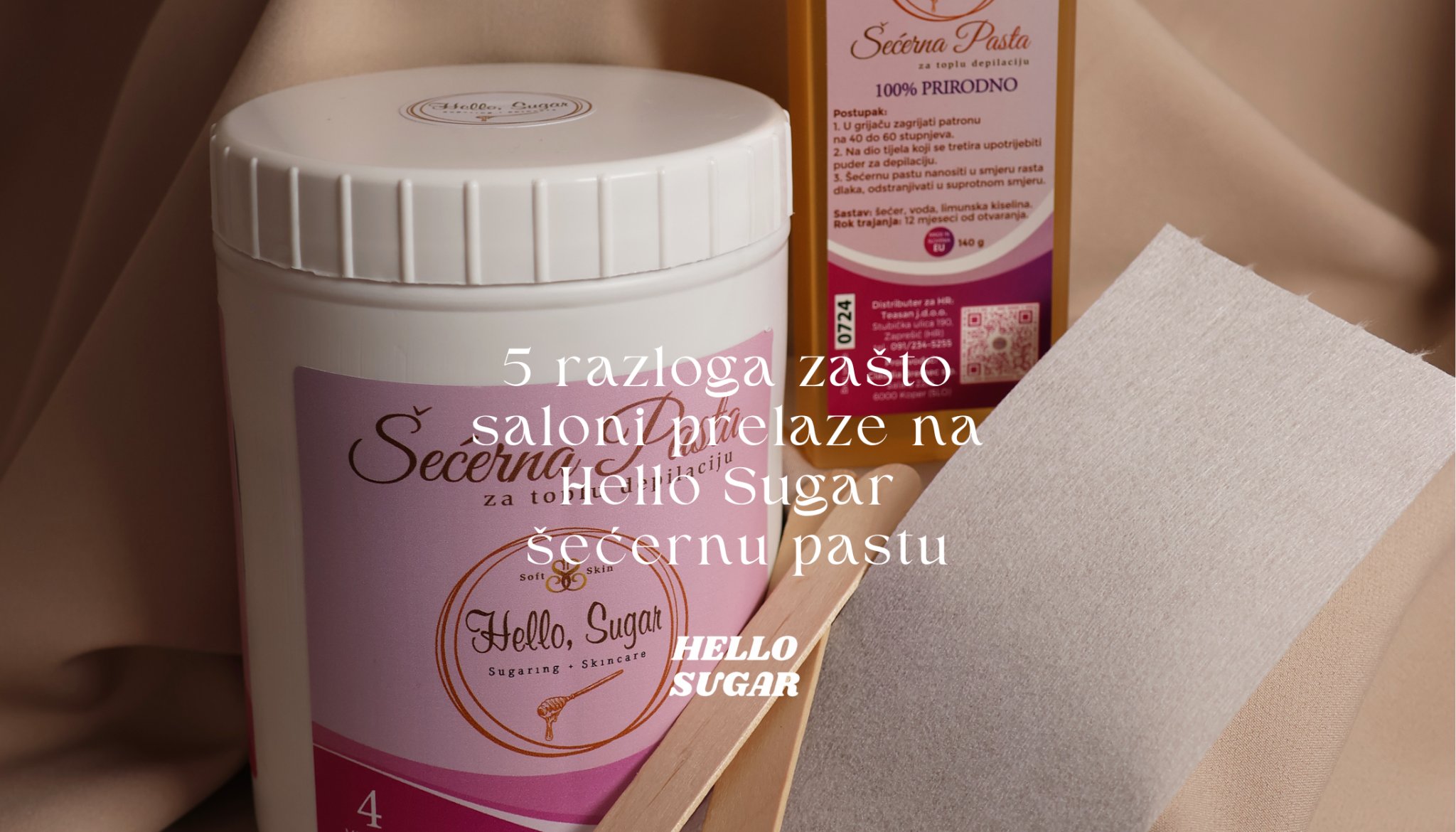 Hello Sugar profesionalna šećerna pasta za depilaciju – 1000 g i 700 g tegla te patrona, idealna za salone